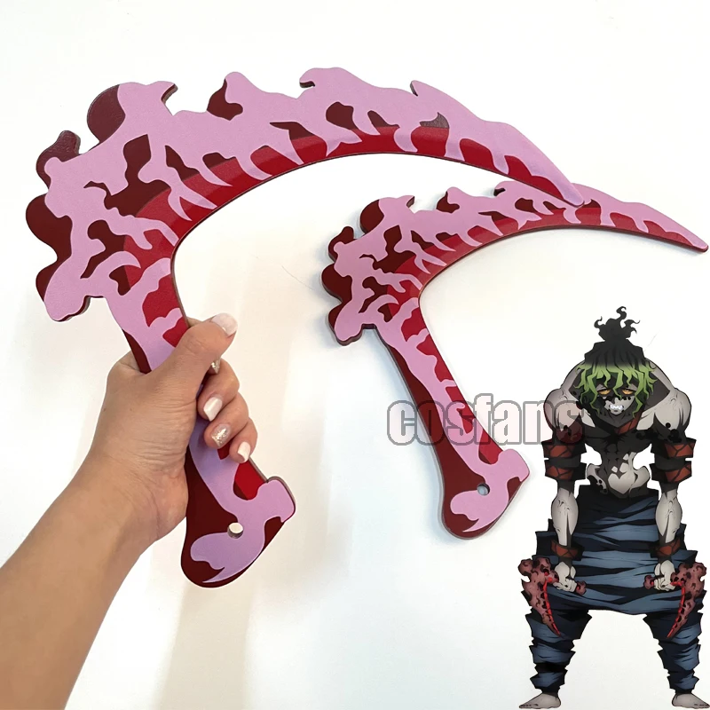 Anime Demon Slayer Cosplay Props Giyuutarou Double blood sickle Cosplay Accessory Toys Gift Halloween Carnival Party Cosplay