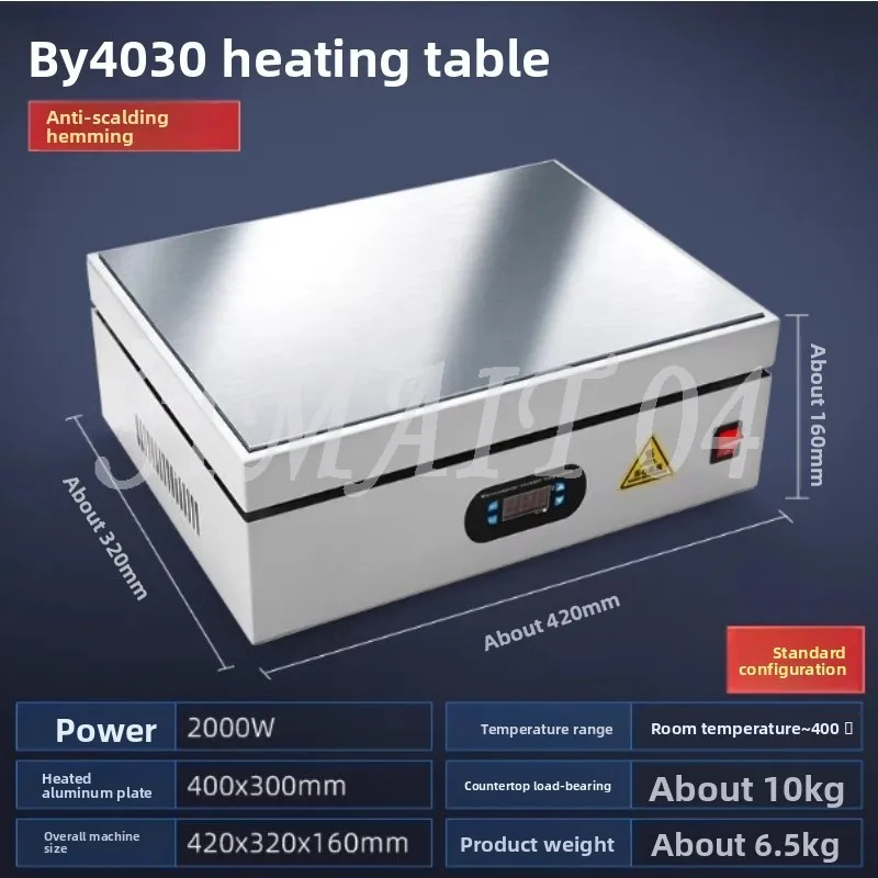 300 * 400Mm Digital Display Heating Table Constant Temperature Adjustable Temperature Electric Heating Plate Preheating Table