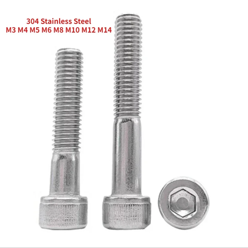 

5-200PCS 304 Stainless Steel Partially Threaded Hexagon Socket Head Screws Bolts Half Tooth Screw M3 M4 M5 M6 M8 M10 M12 M14