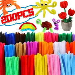 Wholesale Colorful Chenille Stems Pipe Cleaners Plush Tinsel Stem Wired Sticks Twist Stick Hair Strip DIY Craft Educational Toys