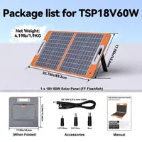 FF Flashfish Solar Panel 60W Solar Charger Foldable USB 18V DC Solar Cell for Charging Solar Generator Phone Outdoor Camping RV