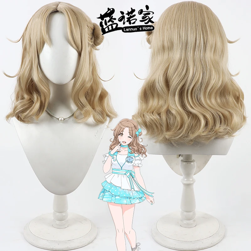 أنيمي المعبود لامعة الألوان Ichikawa Hinana شعر مستعار تأثيري هالوين كرنفال الدعائم حفلة الشعر الاصطناعية + غطاء شعر مستعار