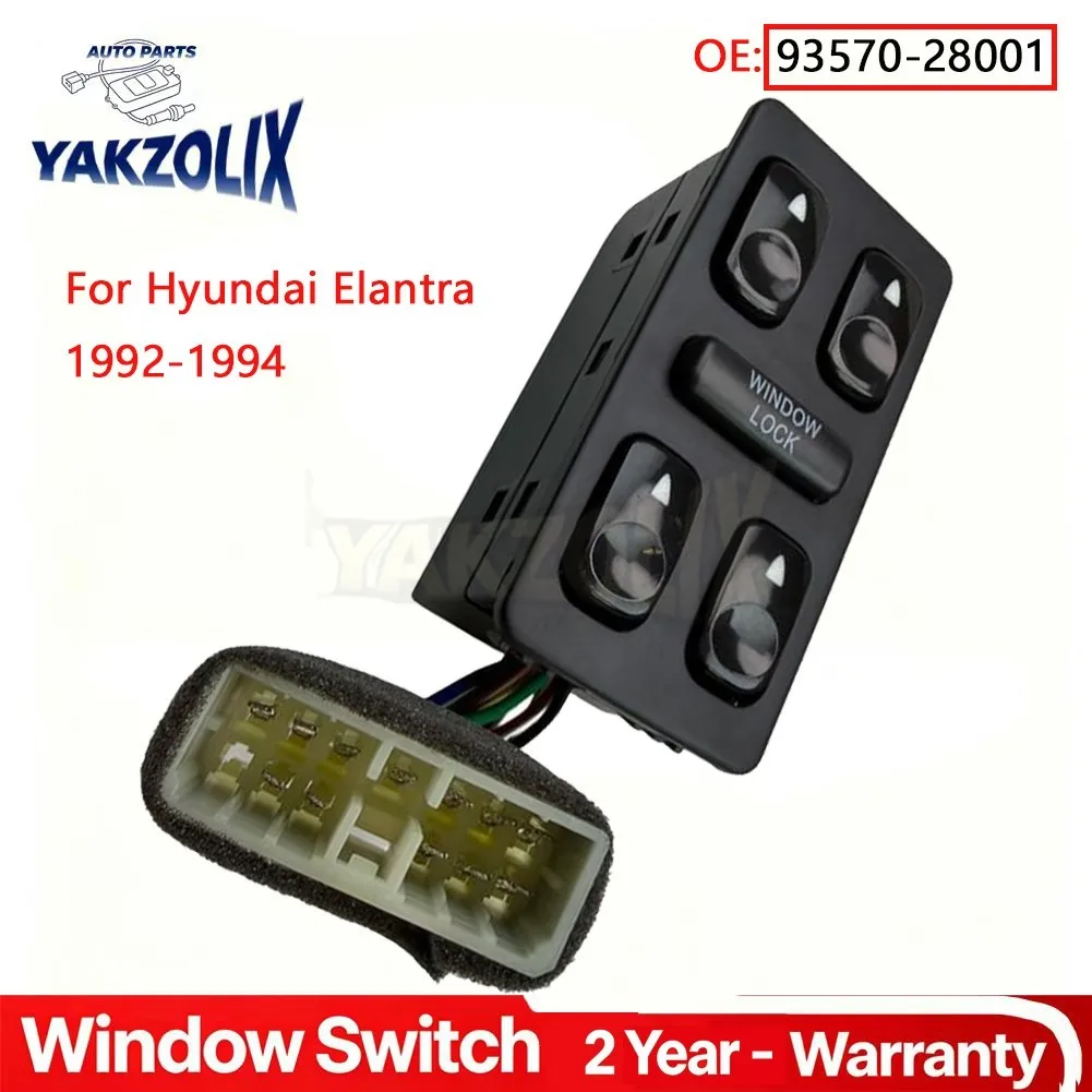 Power Window Master Switch Regulator Glass Lifter Button for Hyundai Elantra 4-Door 1.6L 1992 1993 1994 93570-28001 9357028001