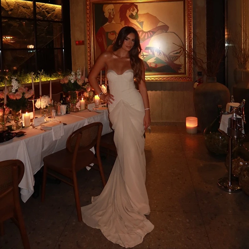 

Thinyfull 2026 Mermaid Prom Evening Dresses Sweetheart Sweep Train Maxi Party Dress Formal Night Cocktail Prom Gown Customized