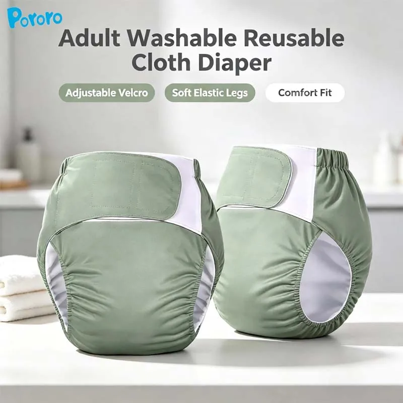 Adult Reusable Washable Cloth Diaper Waterproof Leakproof Adjustable Velcro Incontinence Underpants Elderly Postpartum Care