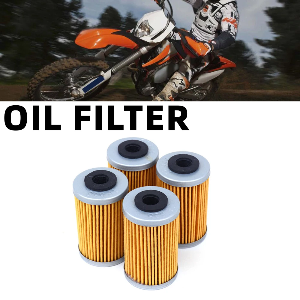 Für KTM Duke RC 125 200 390 RC R EXC 250 400 450 SX MXC EXC 520 525 SXC 625 Enduro Factory Supermoto Motorrad 4 Stück Ölfilter