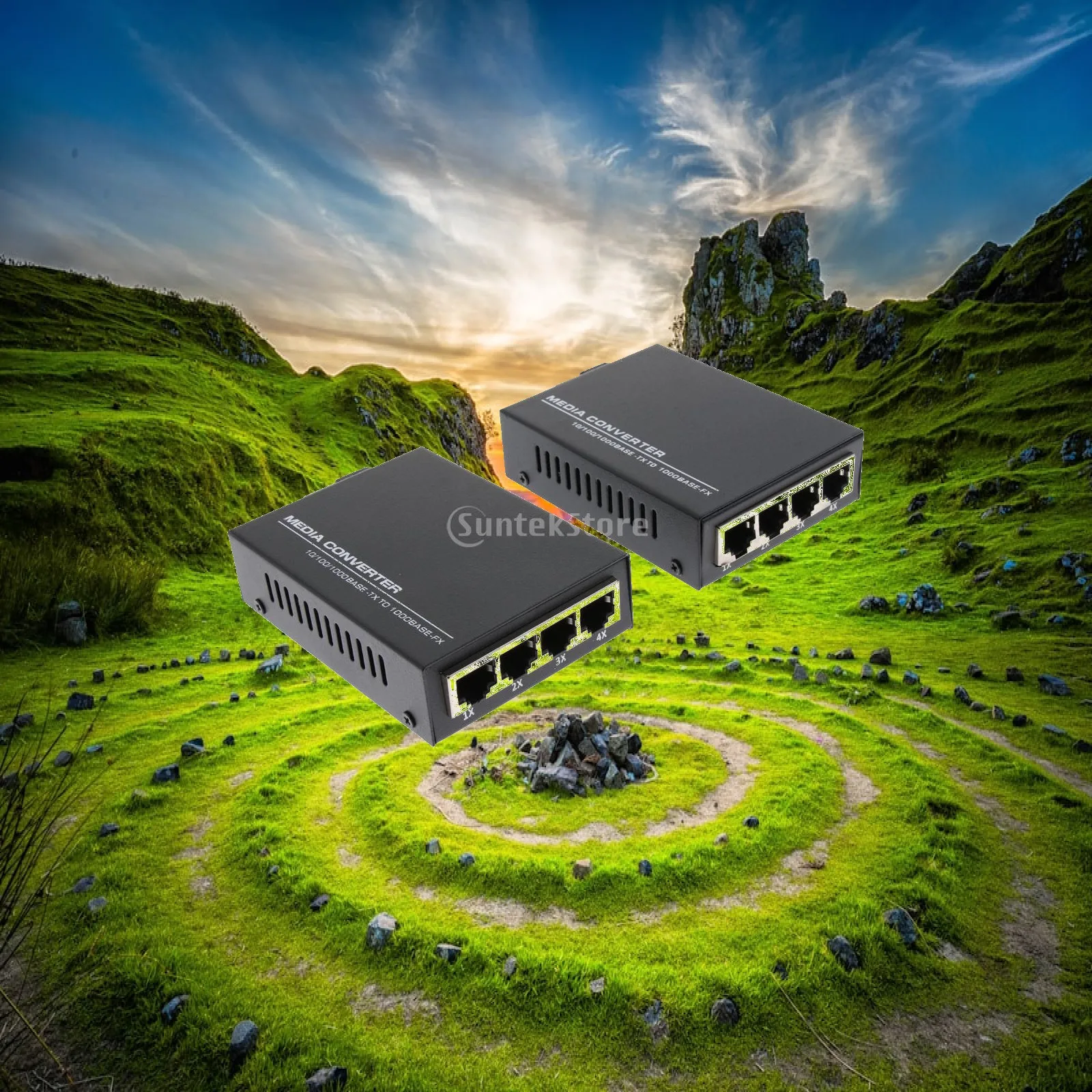 Fiber Optic Switch 1000mbps Ethernet Media Converter Multi Port Receiver for Security Camera Setup