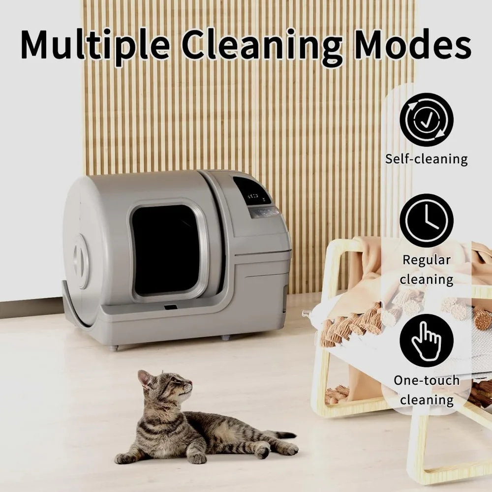 Automatic Cat Litter Box Self Cleaning 100L Extra Large Cat Litter Box with APP Control& Safe Alert & Smart Health Monitor