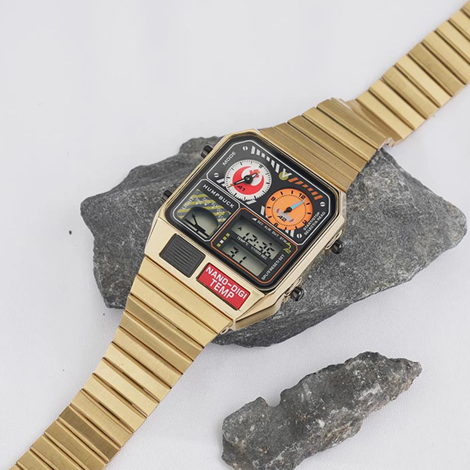 HUMPBUCK Elegancia sin esfuerzo Diseño clásico Reloj elegante Cronógrafo de temperatura Estilo para ocasiones formales