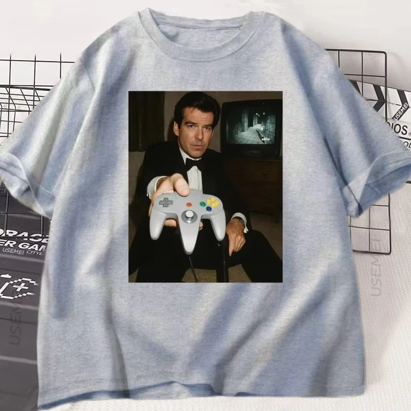 

Футболки с рисунком Goldeneye, повседневные летние хлопковые футболки с короткими рукавами и принтом, мужские и женские футболки, уличная модная одежда