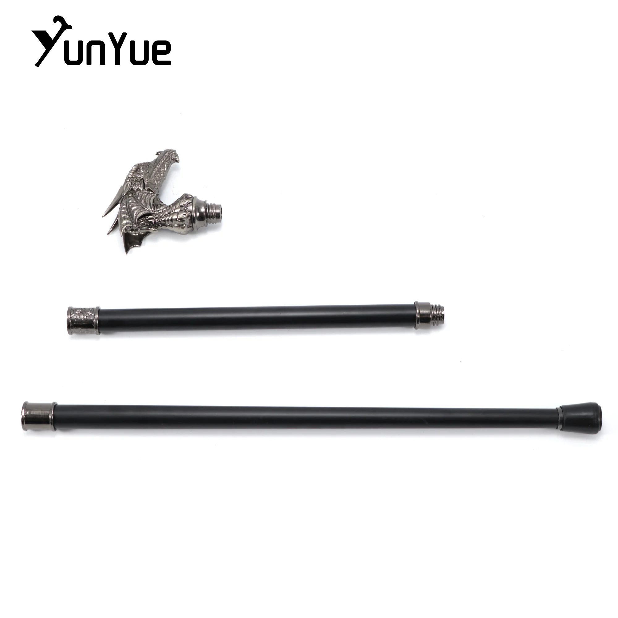 Bastoncini da passeggio eleganti con testa di drago argentata di lusso per uomo Bastone da passeggio decorativo alla moda Cos Canna staccabile per feste vintage