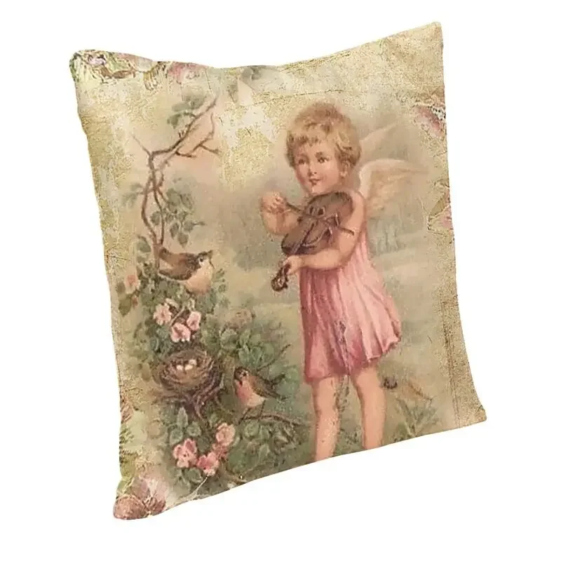 Nordic Style Victorian Angel Cushion Covers 45x45 Soft Vintage Angel Pillow Case for Sofa Square Pillowcase Bedroom Decoration