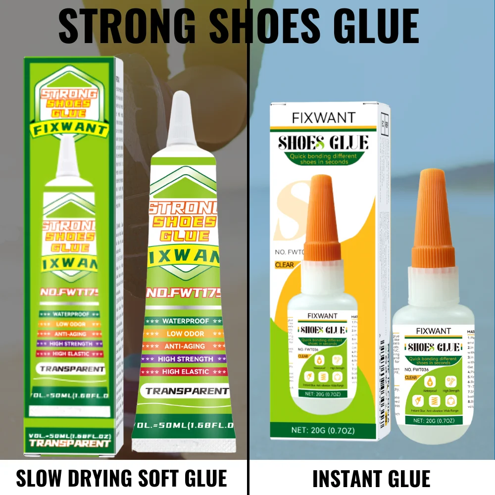 

FIXWANT Strong Shoe-Repairing Glue Super Universal Waterproof Instant / Soft and Anti-Aging Shoemaker Professional Tool