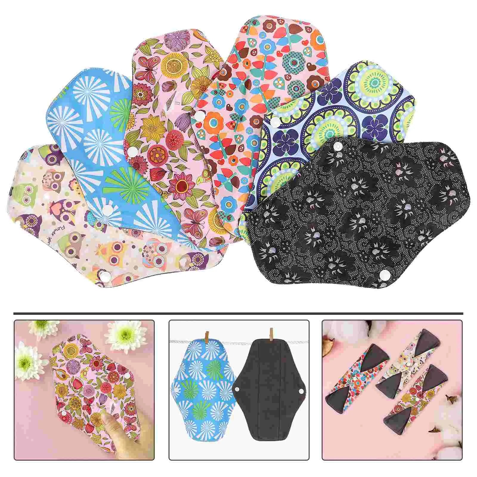 

6 Pcs Portable Napkin Washable Aunt Towel Womens Briefs Panties Outdoor Sanitary Pad Bamboo Charcoal Menstrual Panty