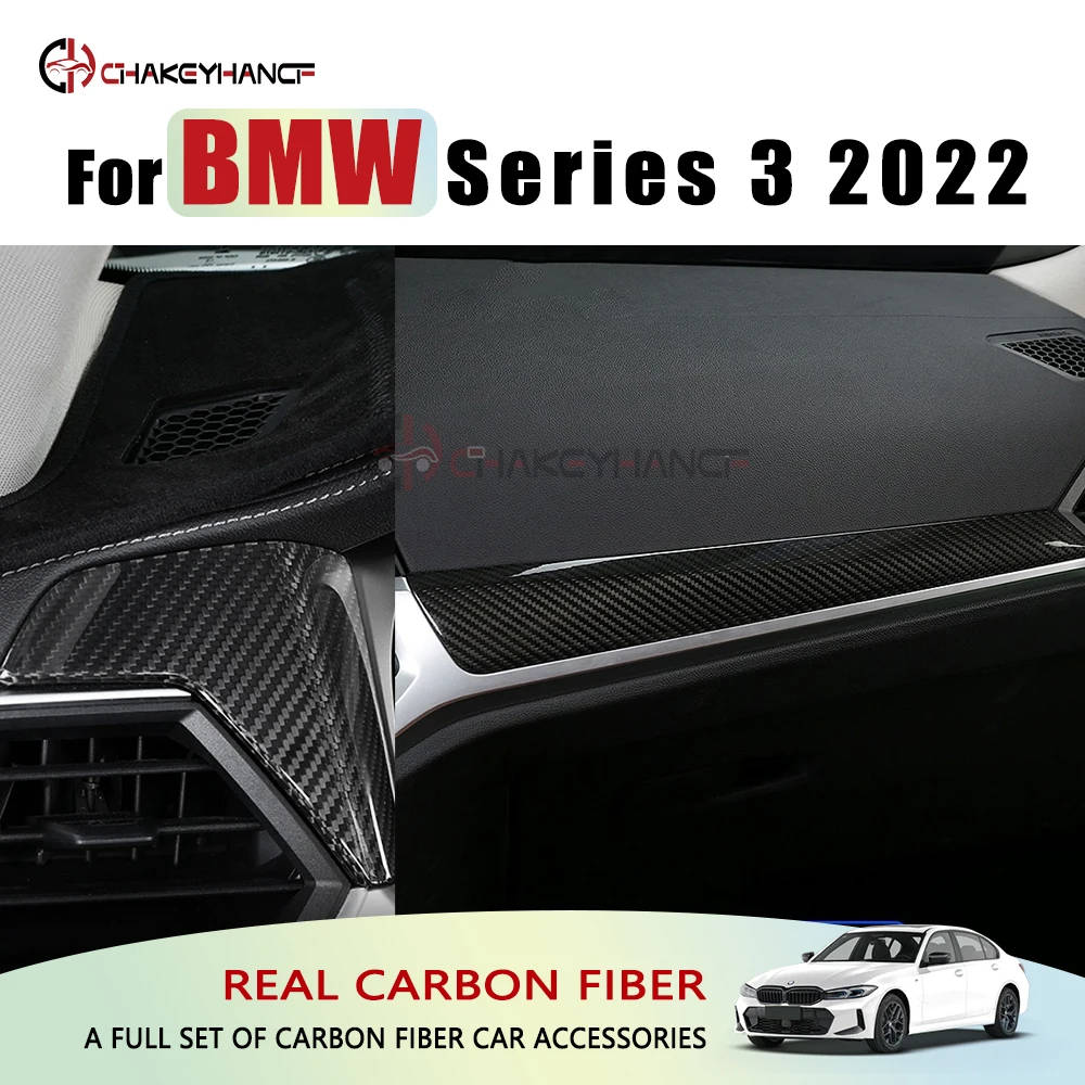 

LHD Carbon Fiber Car Dashboard Decoration Panel Cover Stickers Interior Accessories for BMW 2 3 4 Series G42 G87 G20 G80 G22 G82