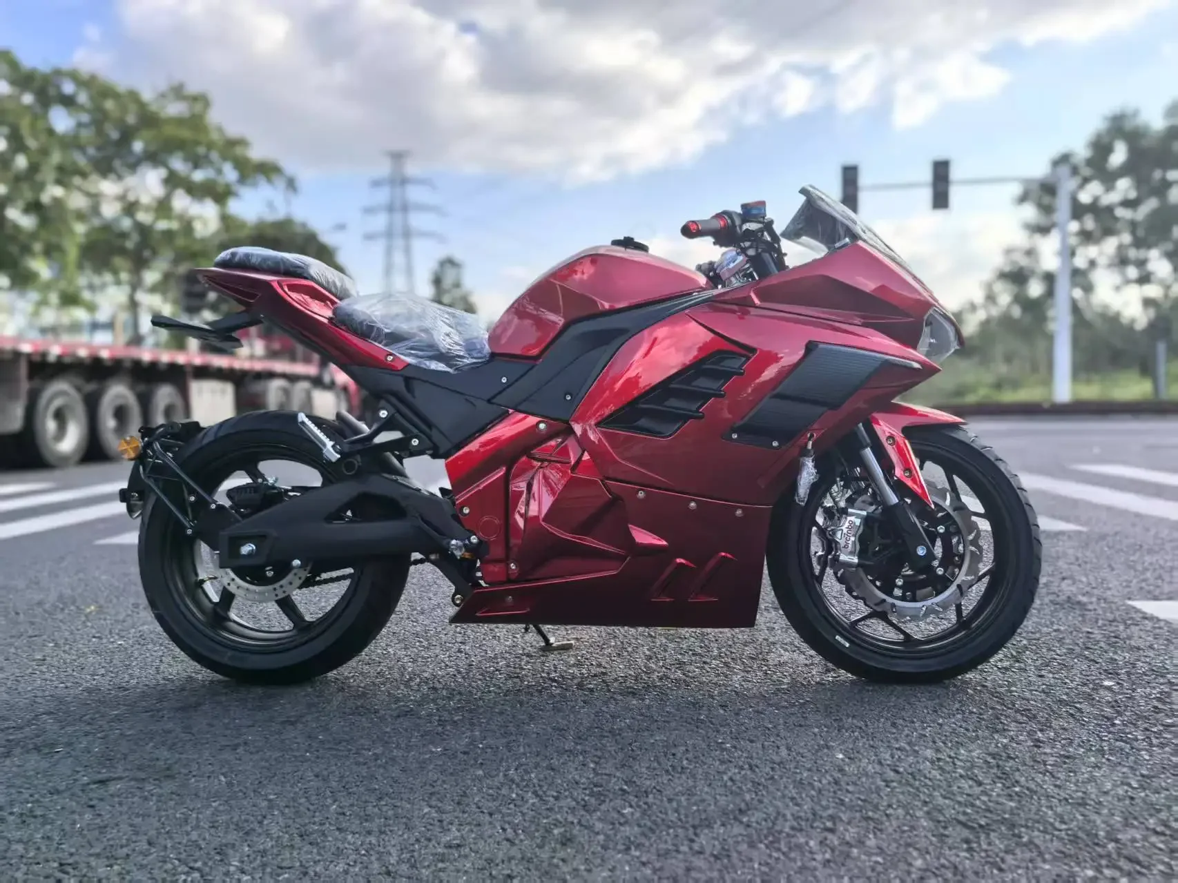 Ultra 7000W Central Chain Motor High-Speed Racing Sports Bicycle & Electric Motorcycle with 72V Lithium Battery Speed160KM/h
