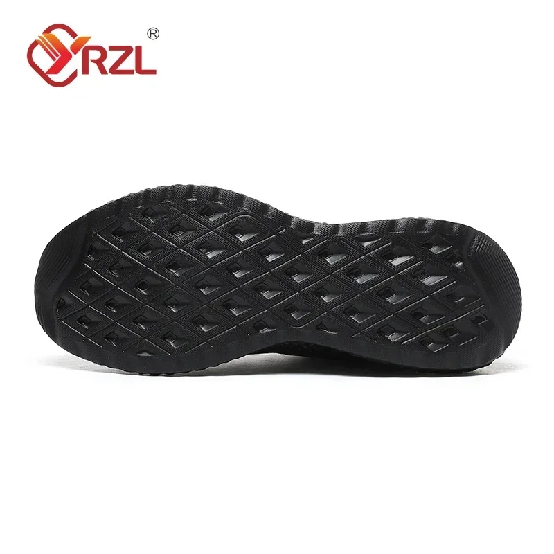 YRZL Black Running Shoes Men Waterproof Athletic Sneakers Men Wear-resistant Non Slip Walking Sport Shoes Comfortable Men Shoes