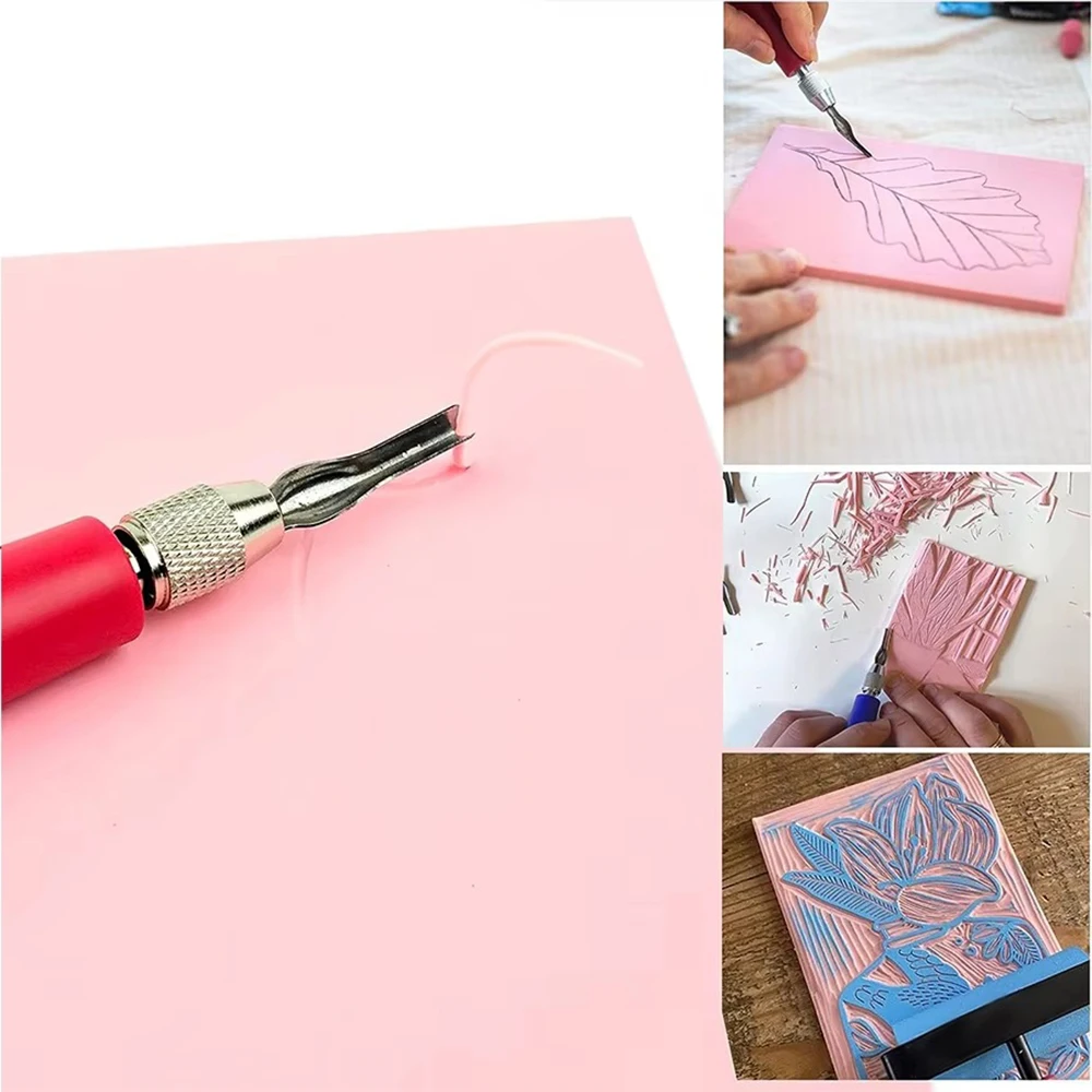 Portable DIY Carving Tool – Ergonomic Linoleum Cutter for Beginners and School Engraving, ABS LK-AA212