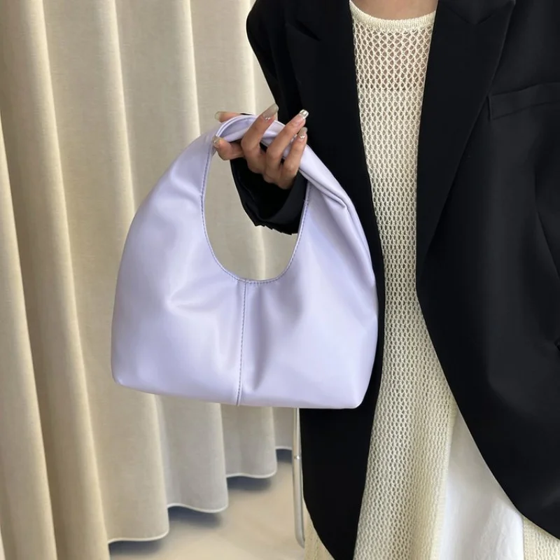 

Luxury Classic Solid Color Tote Bag Minimalist Vintage Messenger For Women Leather Purse Large Capacity