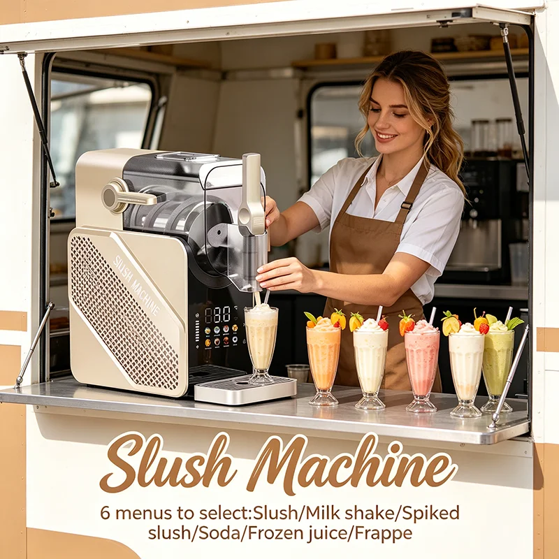 Multi-function Slush Machine Single Bowl Frozen Beverage Dispenser for Night Market Food Vendor and Mobile Catering Shop