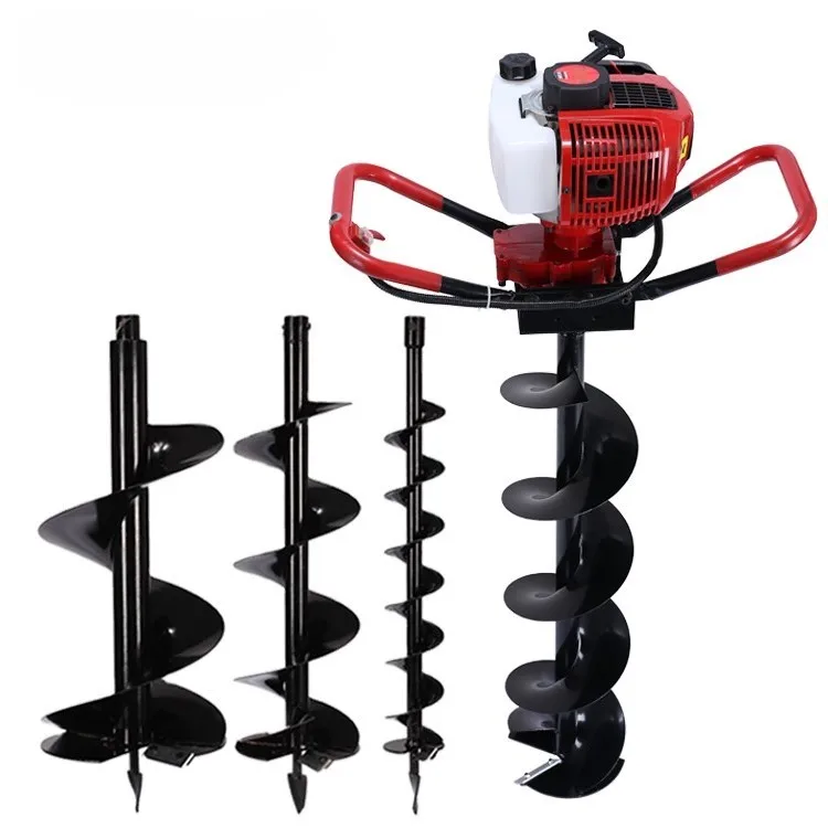 52 CC Petrol Post Hole Digger Drill Borer Fence Extension Auger Bits Tree Plng Earth Auger Machine Post Hole Digger