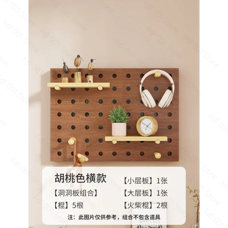 Solid wood meter box, cover hole board, no punching creative pendant, weak electric box cover hanging storage rack