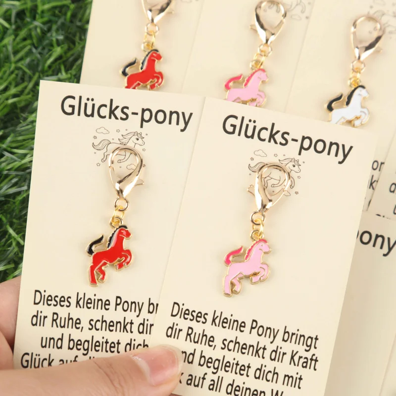 2D 5/10pcs Lucky Pony Keychain Set, 10 Ponies to Collect Five Colors of Happiness, a Creative Gift for Lovers, Besties, and Youn