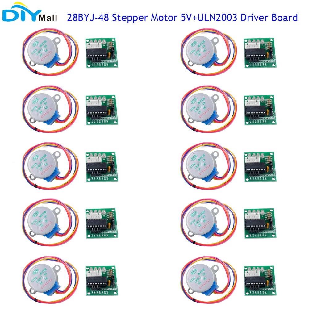 10set 4-Phase 28BYJ-48 DC Gear Stepper Motor 5V+ULN2003 Driver Board Test Module kit for Arduino PIC 51 AVR