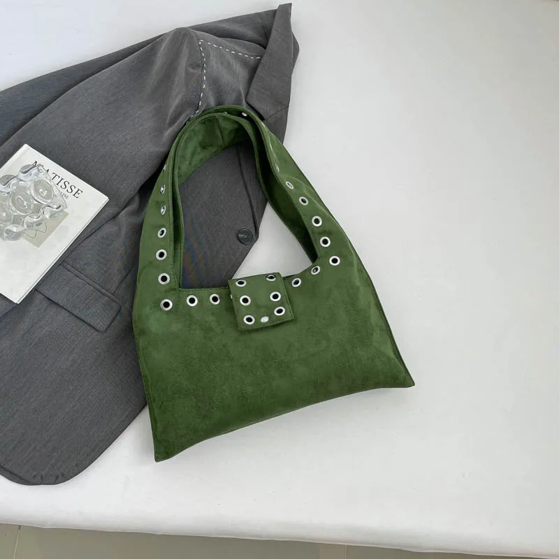 

2025 Winter Fashion New Faux Suede Square Shoulder Bags Solid Hasp Sense of Luxury Designer Style Personality Handbags for Women