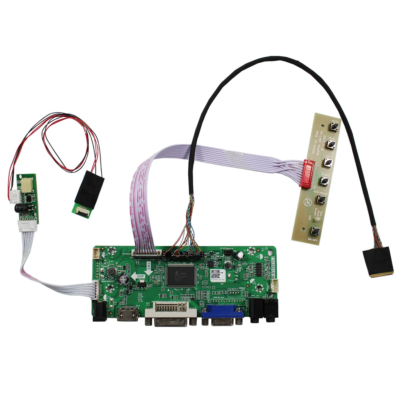 H/D DVI VGA LVDS LCD Controller Board for 12.3inch HSD123IPW1-A00 1920X720 LCD Screen