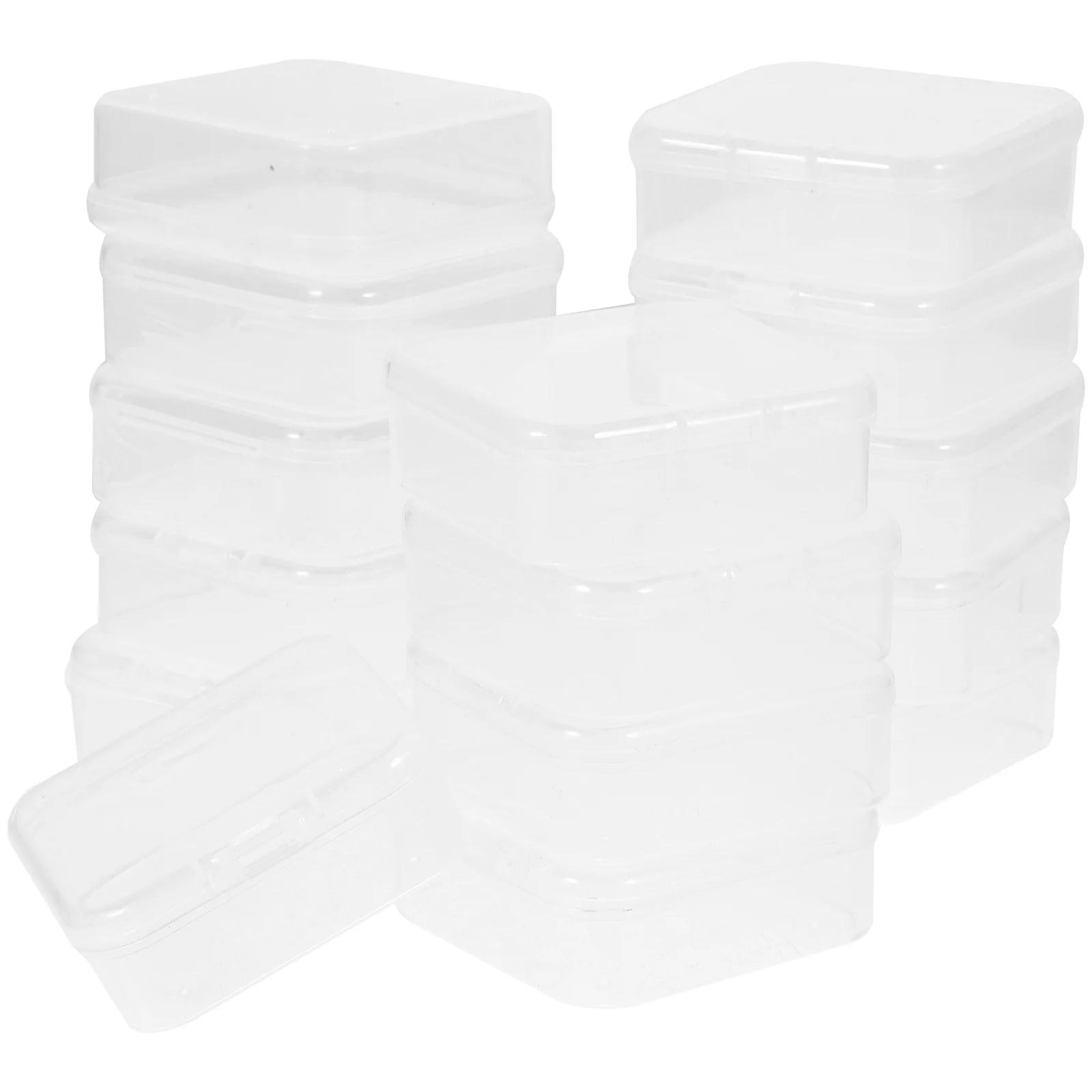 

40Pcs Plastic Small Organizer Boxes Transparent Square Storage Holder for Jewelry Beads Craft Parts Pills Earplug Cases