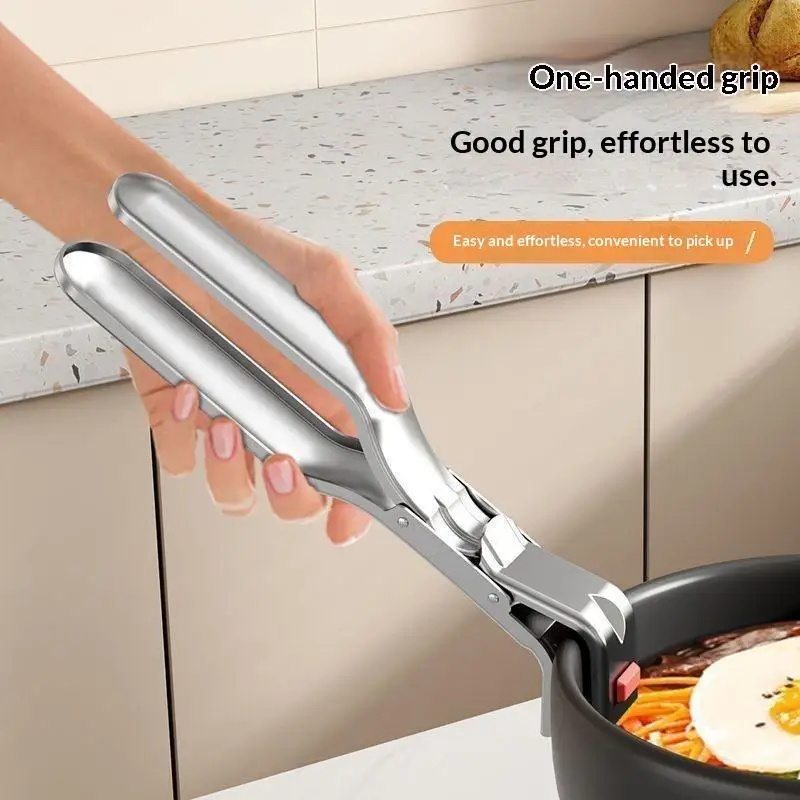Stainless Steel Anti Scald Bowl Gripper One Hand Operation Labor Saving For Kitchen Removing Hot Dishes From Oven Microwave