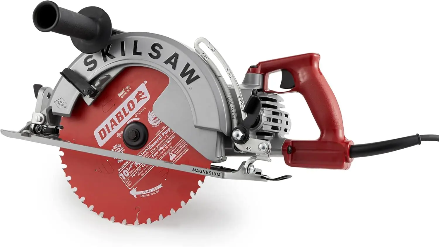 Magnesium Sawsquatch Worm Drive Circular Saw - 10 1/4In. 15 Amp, With Electric Brake, Model Number Spt70Wm-22