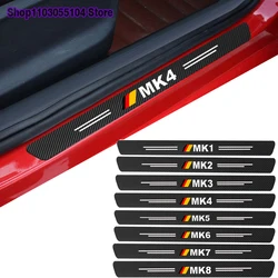 4pcs Carbon Fiber Car Door Sill Sticker For Volkswagen VW GOLF 4 5 6 7 MK7 MK4 MK5 MK6 MK1 MK2 MK3 MK8