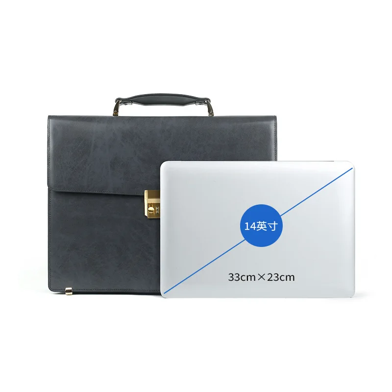 Genuine Messenger Leather Laptop Luxury Men Bag Bags Handbag Password Lock Computer Bag Large Capacity Business Men's Briefcase