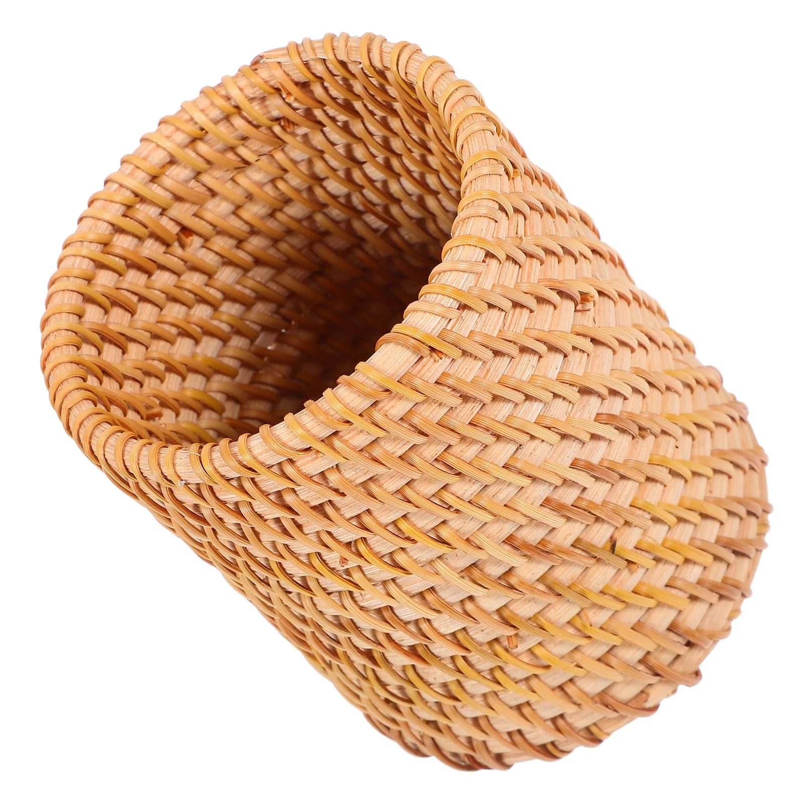 

Retro Rattan Pen Holder Makeup Brush Cup Desktop Stationery Basket Aesthetic Accessories Office Organizer