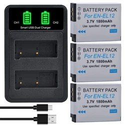 EN-EL12 ENEL12 Bateria EN EL12 Camera Battery + Charger for Nikon Camera Coolpix S9900 S9700 AW120 S9500 AW110 S70 Accessories