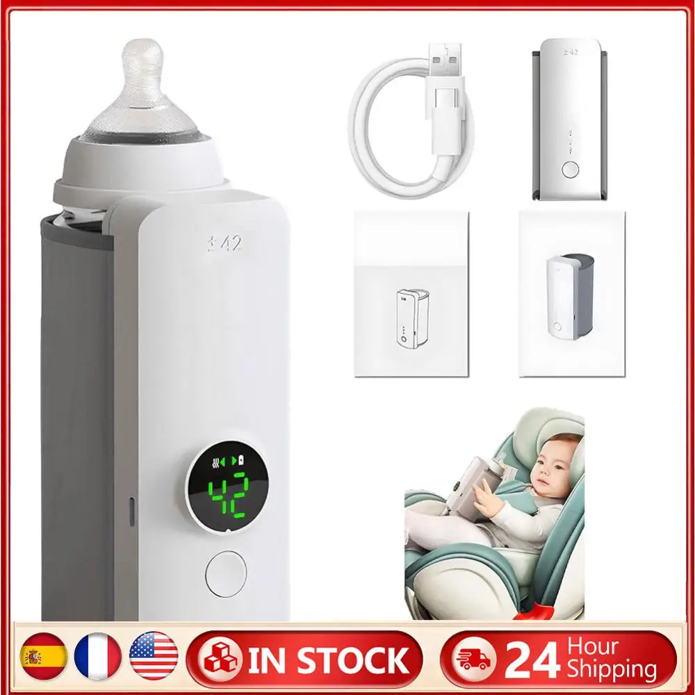

Portable Bottle Warmer Rechargeable Cordless Milk Warmer with Temperature Control Baby Bottle Warmer for Traveling Camping Home