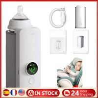 Portable Bottle Warmer Rechargeable Cordless Milk Warmer with Temperature Control Baby Bottle Warmer for Traveling Camping Home