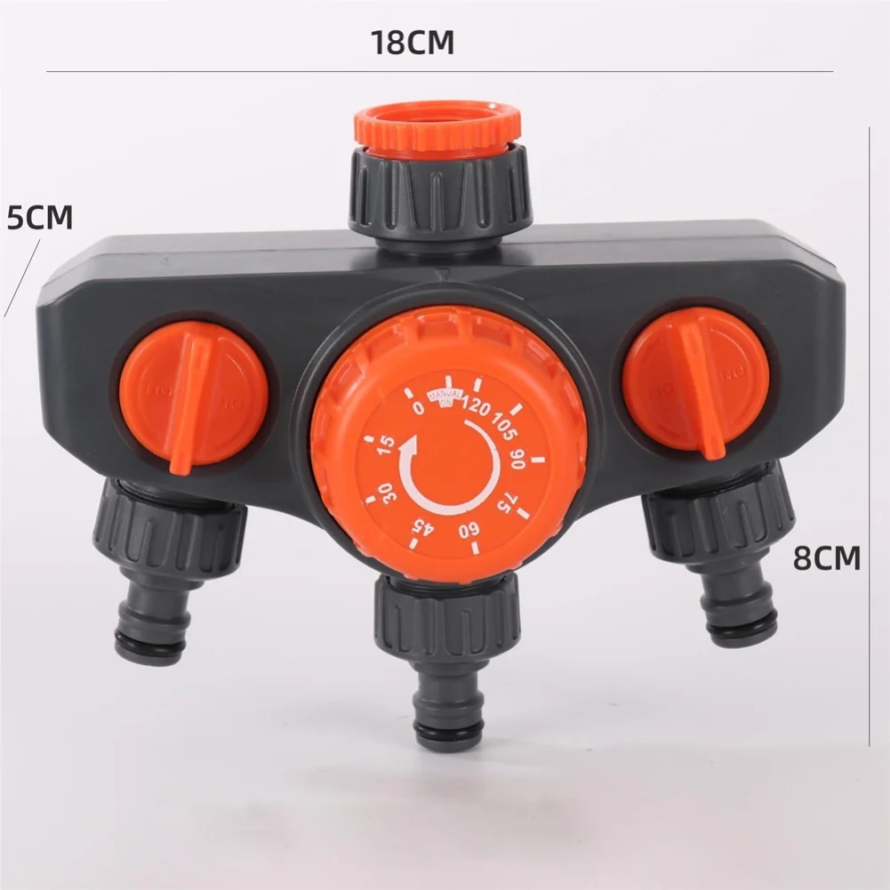 Three-Outlet Automatic Irrigation Timer for Outdoor Use with Separate Valve Controls to Direct Water Flow as Needed