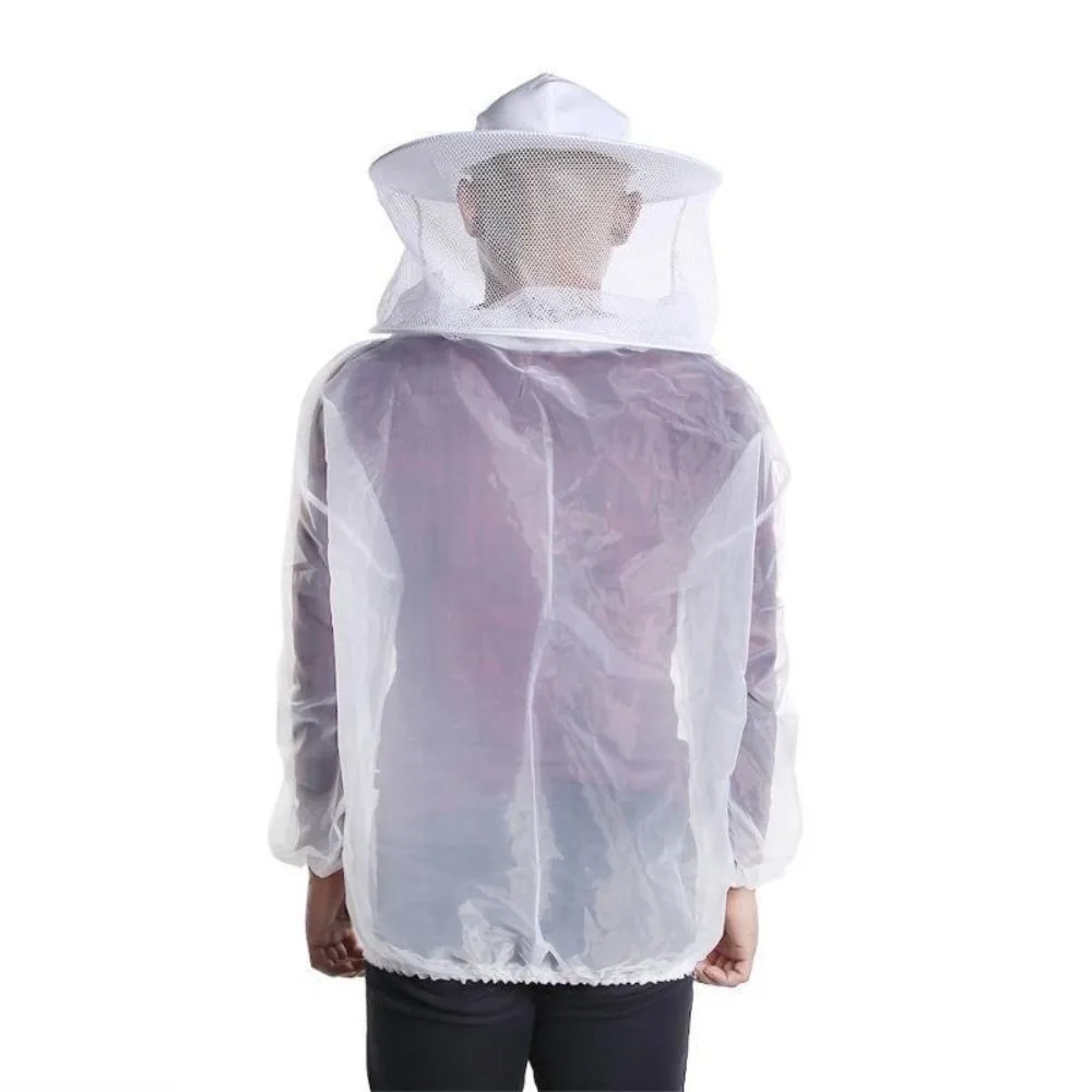 Breathable Beekeeping Suit Mesh Smock Half Body Bee Keeper Jacket Hooded Veil Wear-resistant Protective Equipment Unisex