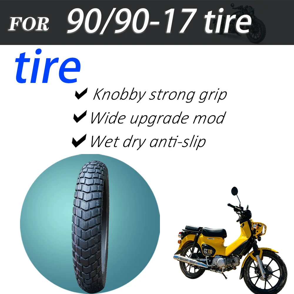 90/90-17 Knobby All Terrain Tubeless Tire Modified Wide Outer Tire For Honda Cub