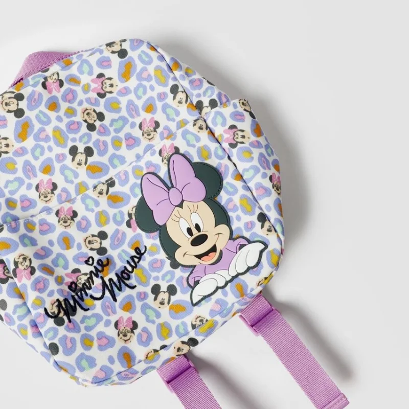 Disney-mochila con estampado de dibujos animados de Mickey y Minnie para niños, de gran capacidad Bolsa Escolar, almacenamiento de libros, guardería, bebé