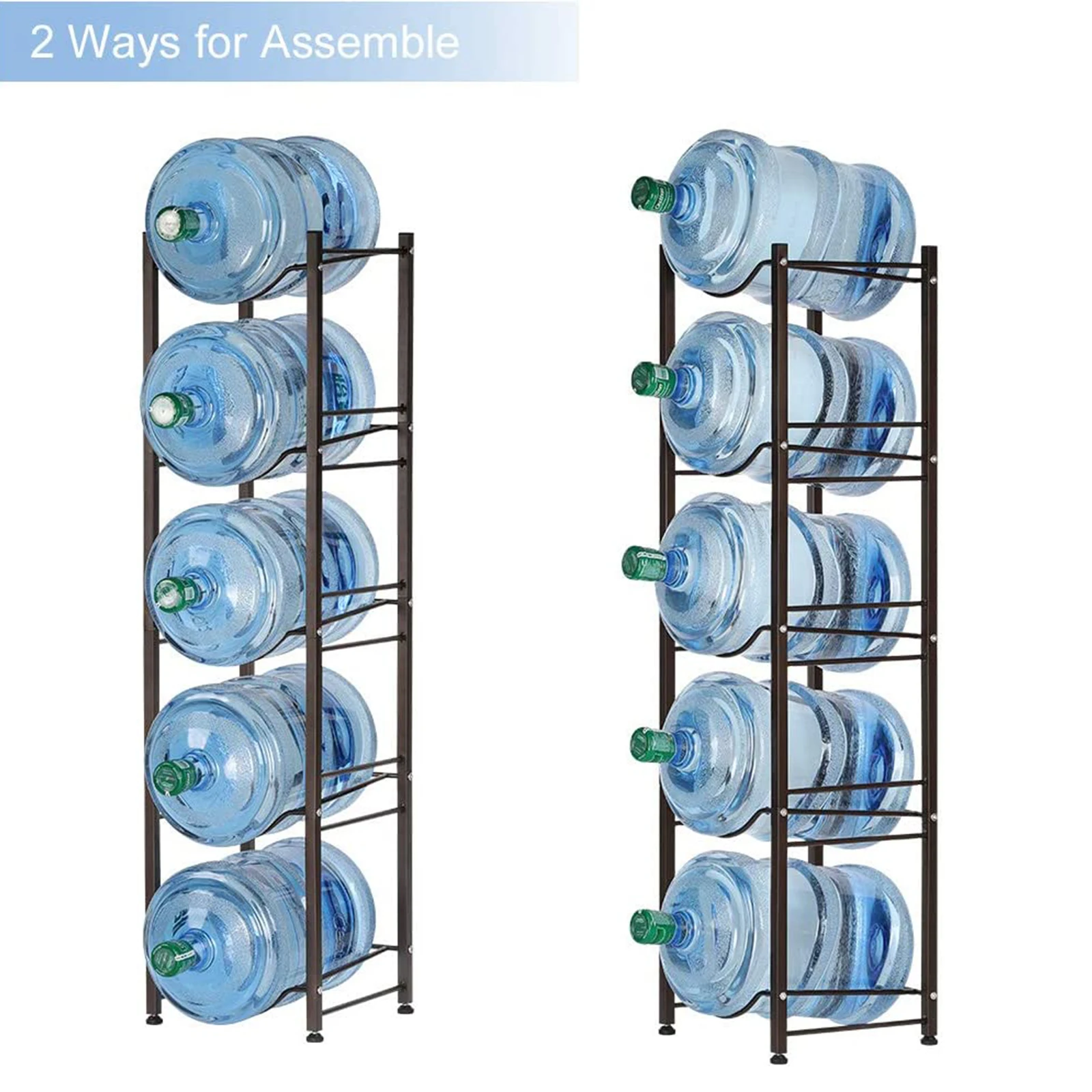 Rack De Armazenamento De Garrafa De Água Destacável, 5 Camadas, Heavy Duty Water Bottle Cabby Rack