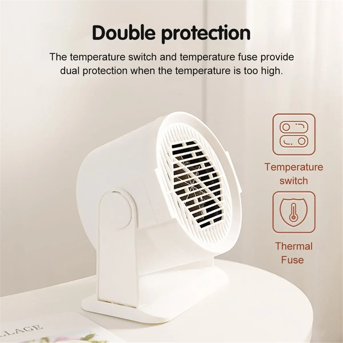 [HIHI] Portable Desktop Electric Heater for Home and , Mini Warm Air Fan for Desk Use and Foot Warmer UK Plug