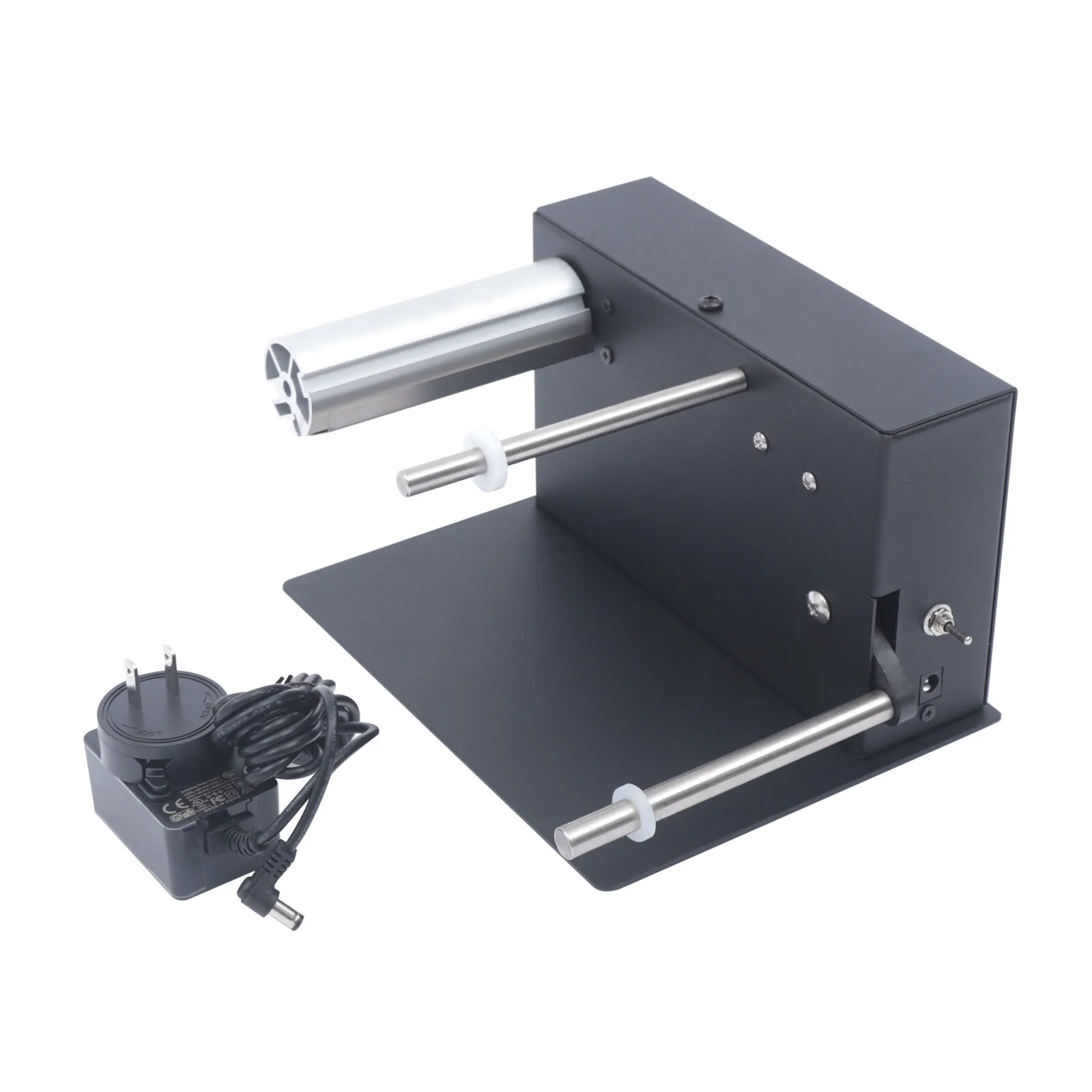 180mm Black Aluminum Alloy Automatic Label Rewinder Rewinding Machine With Speed Adjustable Bidirectional