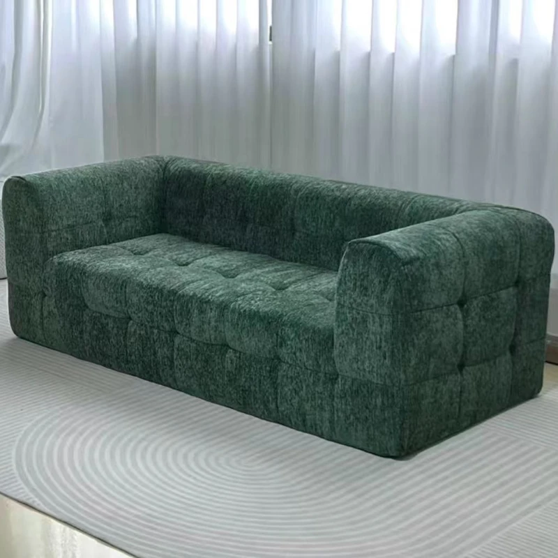 A Vacuum compression sofa marshmallow straight row multi-person small apartment corduroy lazy sofa