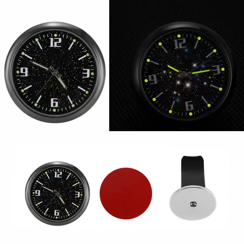 Universal Car Dash Clock Luminous Quartz Watch Ornament Auto Air Vent Clip Clock Interior Quartz Analog Smart Watch Decor