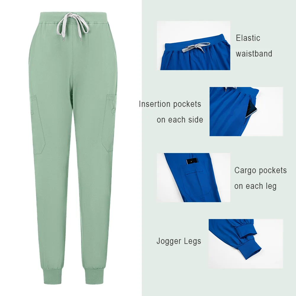 Uniforme clinique Anti-rides pour femme, tissu Premium, uniformes d'infirmière lavables, blouses médicales, chemisier chirurgical, poches, pantalons de jogging