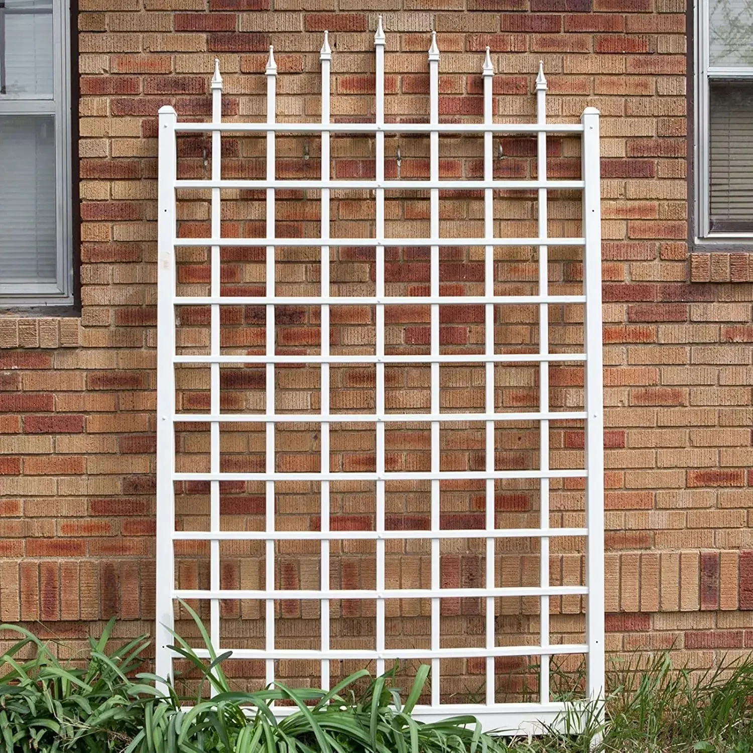 57x95in White Vinyl Wall Mount Trellis, Indoor Outdoor Lattice Support For Climbing Vines, Flowers And Vegetable Plants